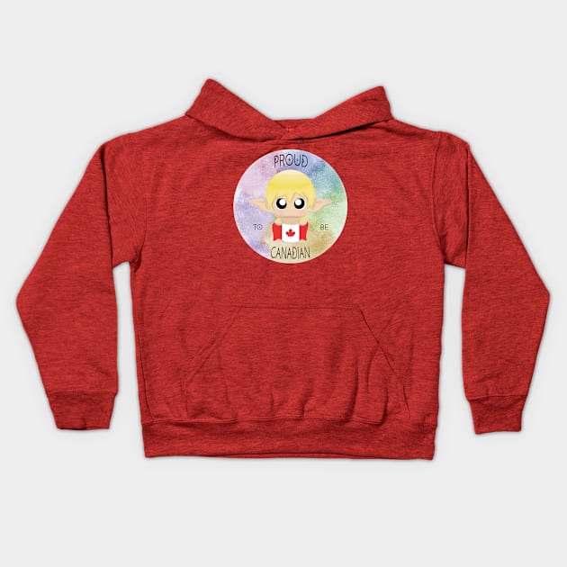 Proud to be Canadian (Sleepy Forest Creatures) Kids Hoodie by Irô Studio